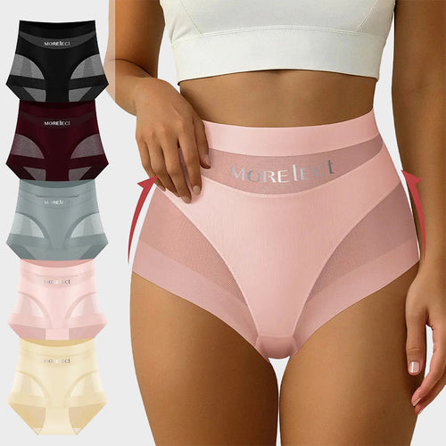 5-Pack Chic Mesh Patchwork High-Waist Panties