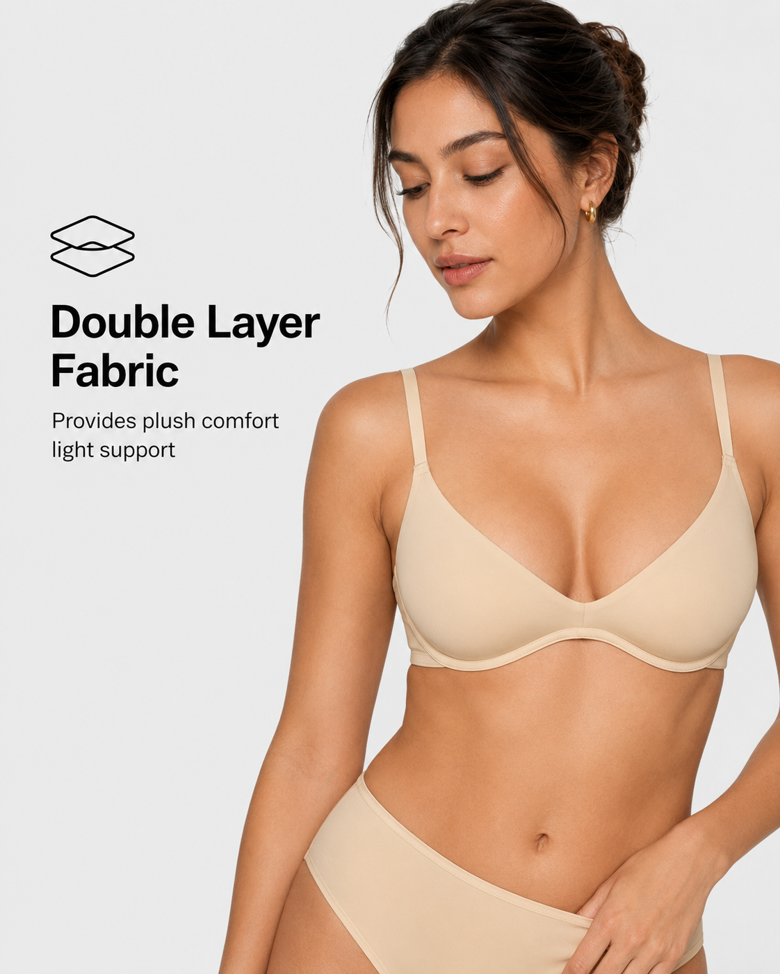 Unlined Plunge Balconette Bra with Underwire