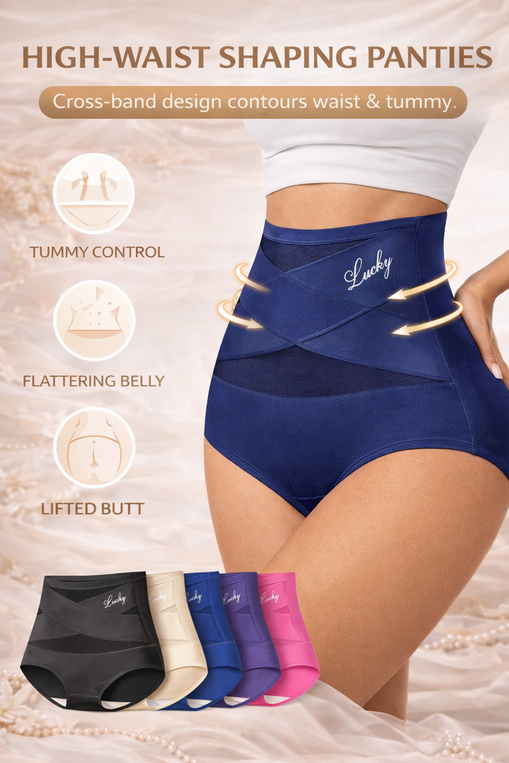 High-Waist Tummy Control Seamless Shaping Panties(4/8 Pack)