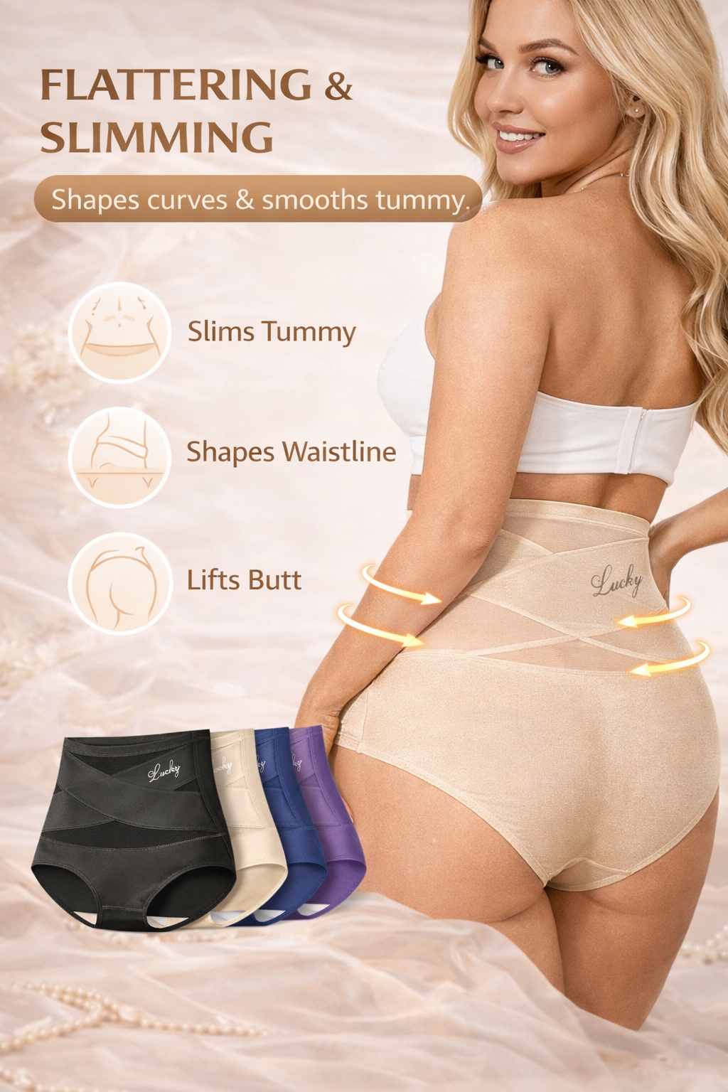 High-Waist Tummy Control Seamless Shaping Panties(4/8 Pack)