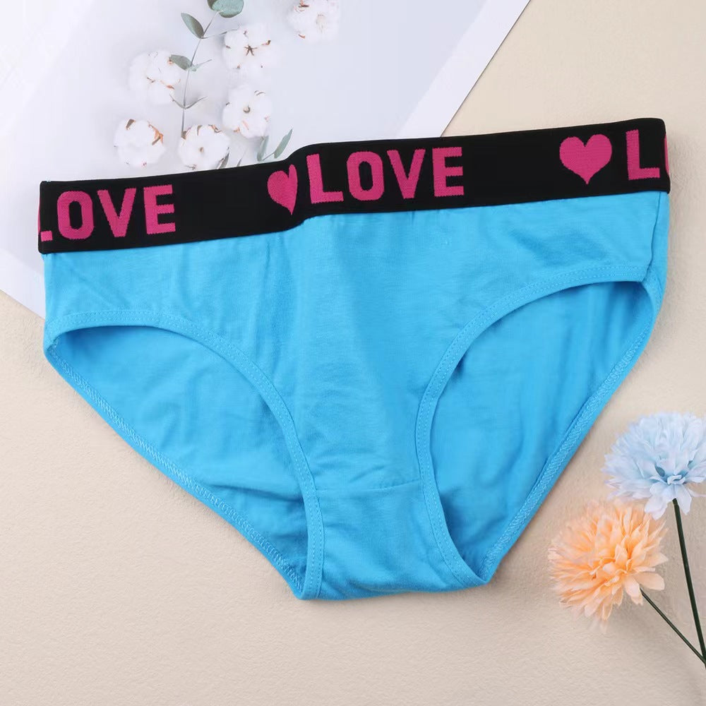 Women's Soft Breathable Heart Tape Panties-6 packs