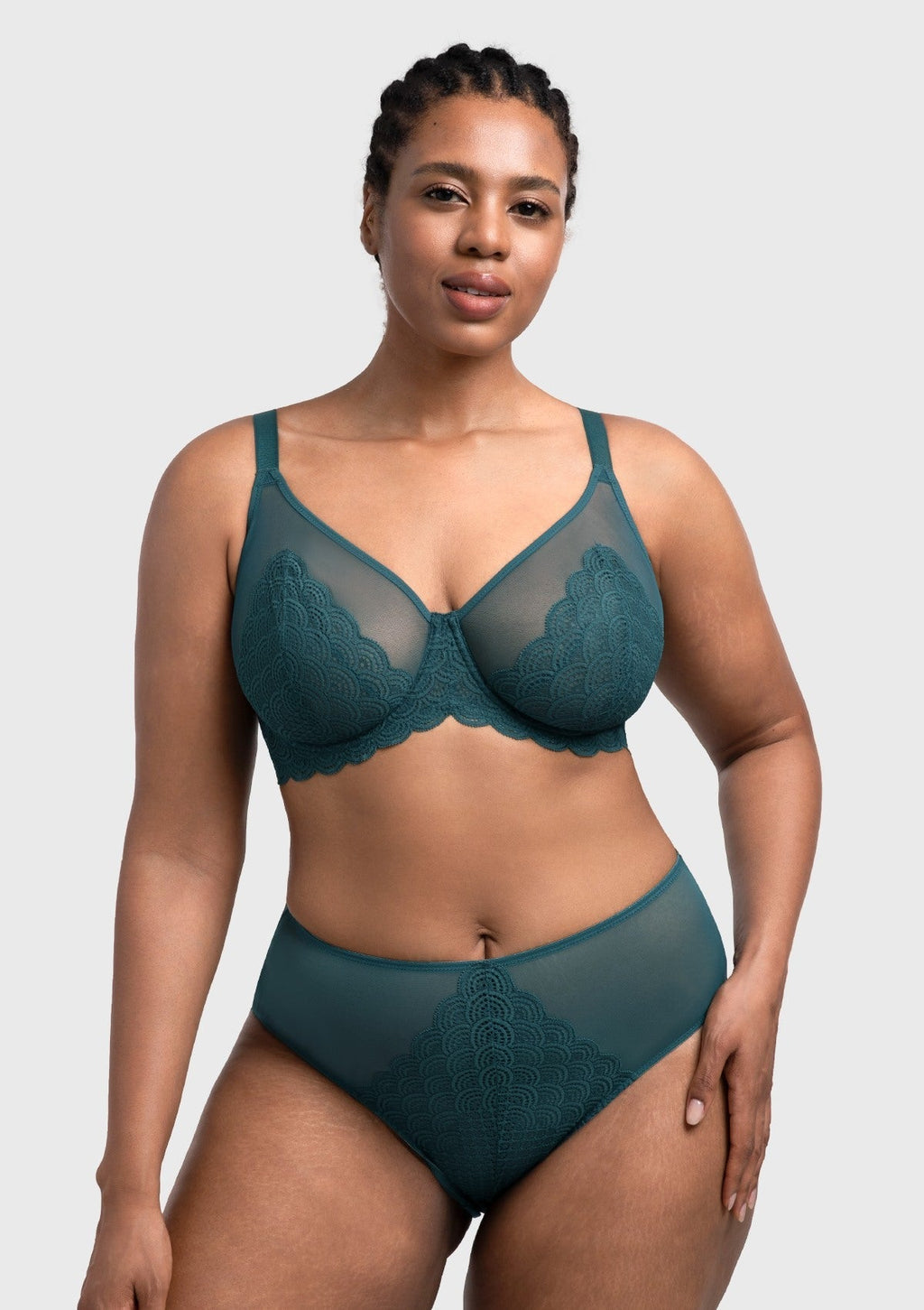 Mermaid Scales Lace Unlined Bra